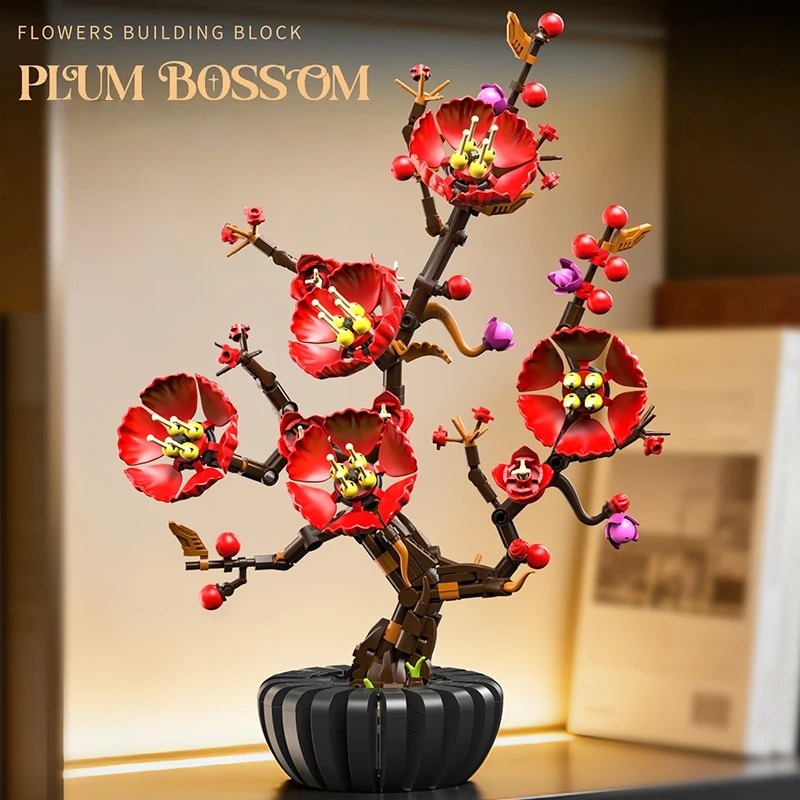 Creative Hibiscus Plum Blossom - Heavy Equipment Lego ulasan dan harga